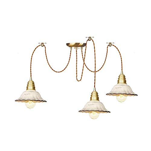 Lampe suspendue en céramique haut de gamme et détails en cuivre pur KKXXYQFC