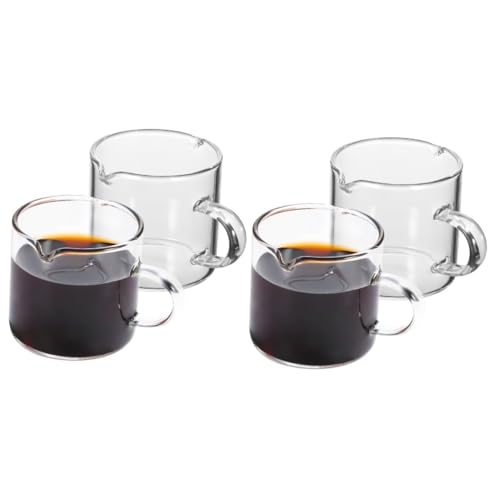 DECHOUS 4 Pcs Coffee Cup Glass Tea Mugs Clear Coffee Mug Glass Coffee Mug Coffee Mug Glass Coffee Glass Mug Glass Tea Cup Glass Cups Coffee Espresso Glasses Glass Drinking Glasses