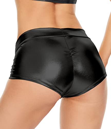 Metallic Booty Shorts Shiny Bottoms for Raves, Festivals, Dancing2