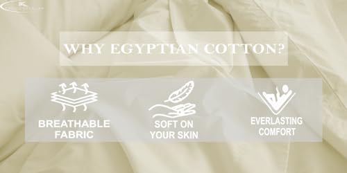 Image of Single Size Fitted Sheet- Egyptian Cotton 500 Thread Count Hotel Luxury 1 Piece Single Fitted Bedsheet- Fit Mattress Up to 12 inch- Extra Soft, Wrinkle Free, Breathable Sheet- Ivory Solid