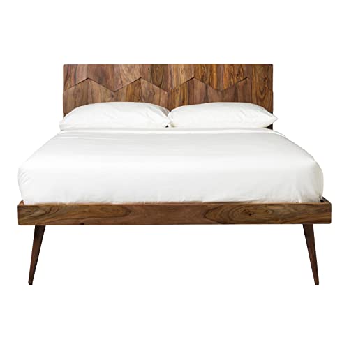 Moe's Home Collection O2 Shesham Wood Queen Bed Frame, Natural