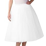 SHOBDW Falda de tutú retro de cintura alta para mujer, estilo retro, con burbujas, estilo años 50, tutú, enagua de los años 50, minifalda de miriñaque, enagua de tul en muchos colores, 3-blanco, Talla