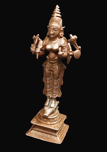 Image of Copper Goddess Vishnu Durgai Idol 5.7 in | 330g