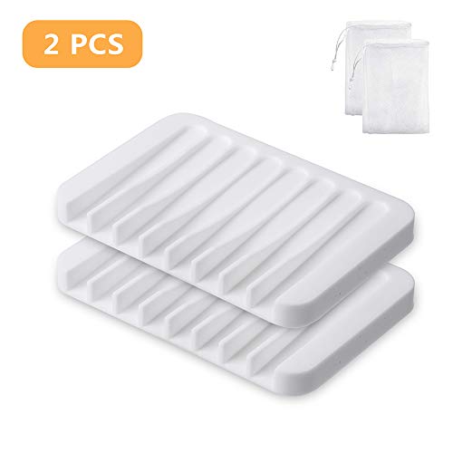 YAKO 2Pcs Soap Dish for Shower, Bar Soap Holder Shower, Soap Saver Tray