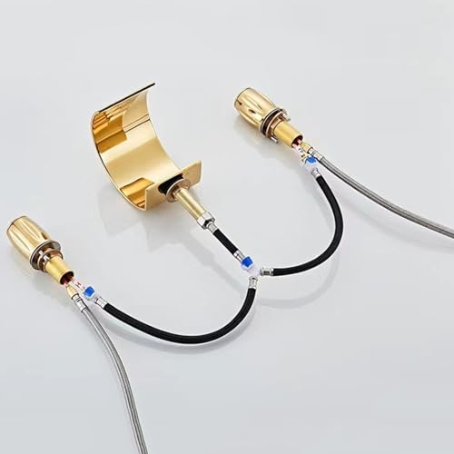 Robinet de salle de bain à 3 trous LWX anti-trace avec double commande d'eau précise