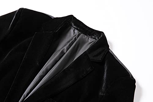 RONGKAI Mens Velvet Blazer Slim Fit Fashion Suit Jacket for Wedding Prom Dinner Party3