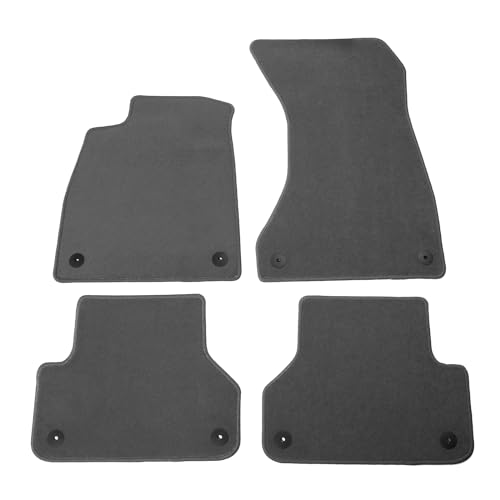 IKON MOTORSPORTS, Floor Mats Compatible with 2018-2024 Audi A5 RS5 S5 Sportback, Gray/Grey Nylon Car Auto Front Rear Carpets Liner 4PC Set Protector, 2019 2020 2021 2022 2023