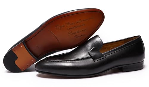 Santimon Men's Loafers Slip On Dress Casual Prom Shoes Mens Fashion Wedding Tuexdo Formal Business Suit Genuine Leather Penny Loafer Comfortable Walking Shoes2