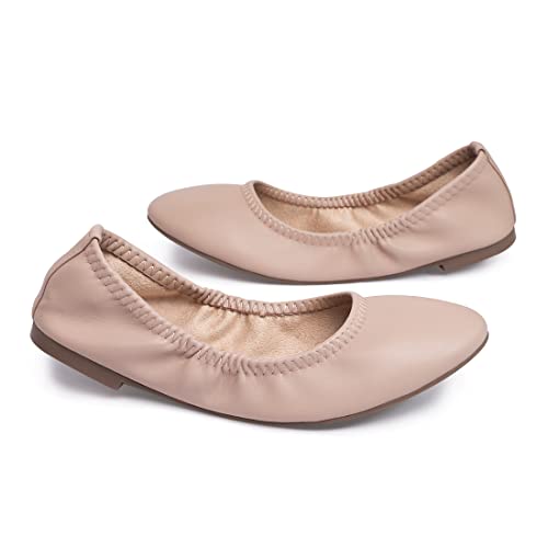 Image of LM Women's Ballet Flats Round Toe Slip On Flats Shoes Casual Dress Shoes Foldable Portable Travel Ballet Flat