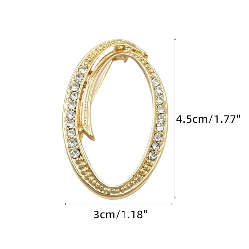 Image of Rhinestone Initial Brooch Pin for Women, Alphabet Gold Letter Brooch A-Z with Crystal, Metal Pin for Hat Bag Dress Suit Accessory for Men