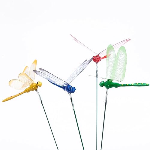 Uuyyeo WM0501X(10) 10 Pcs Metal Dragonfly Stakes Sticks Colorful Yard Stakes Flower Pot Plant Stakes Outdoor Decorative Garden Stakes Lawn Patio Art Ornaments thumb #1