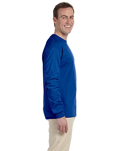 Image of Fruit of the Loom Heavy Cotton HD 100% Cotton Long Sleeve T-Shirt, S, Royal