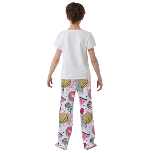 ZZKKO Pink Sweet Dessert Boys Pants for Kids Jogger Pants with Pockets S-XL3