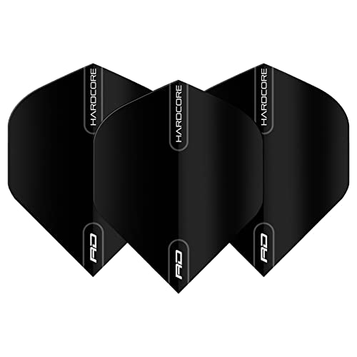Foto von RED DRAGON Hardcore XT Black Extra Thick Standard Dart Flights - (5 Sätze pro Packung)