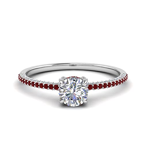 Image of Choose Your Gemstone Delicate Hidden Halo Diamond CZ Ring 925 Sterling Silver Round Shape Petite Engagement Rings Minimal Modern Design Birthday Gift Wedding Gift US Size 4 to 12