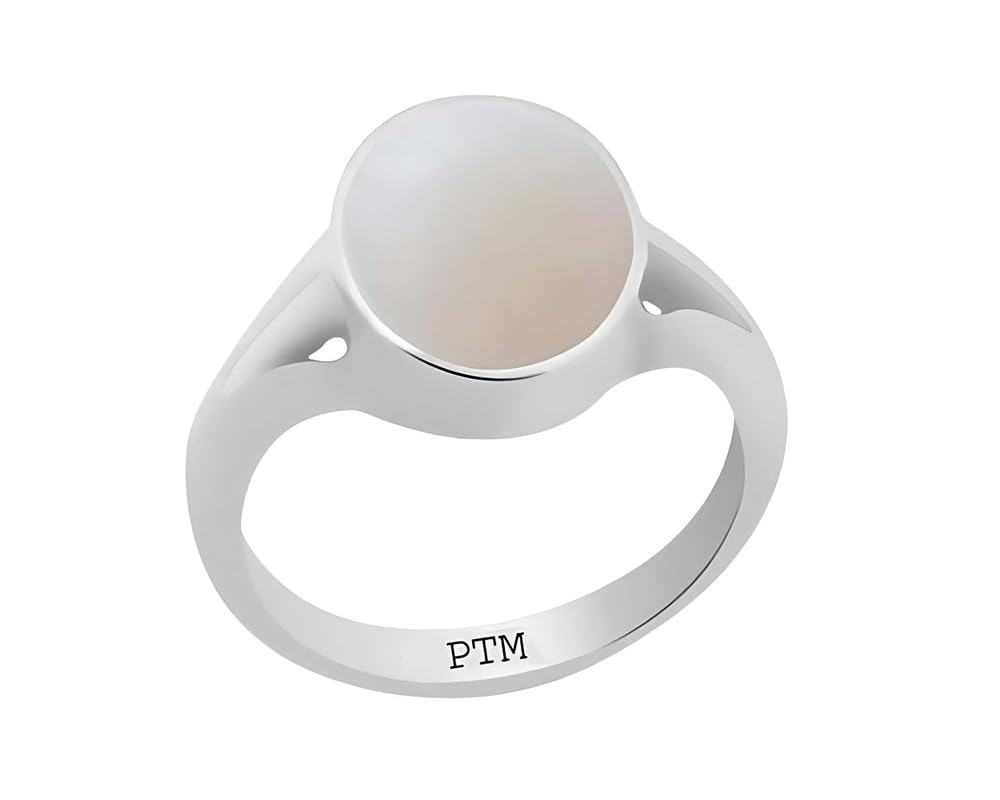 PTM 925 Sterling Silver Opal 3.25 to 10.25 Ratti or 3.00 to 9.50 Carat Astrological Gemstone Bis Hallmark Ring for Men & Women