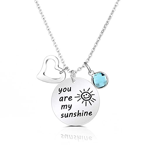 You Are My Sunshine birthstone necklace