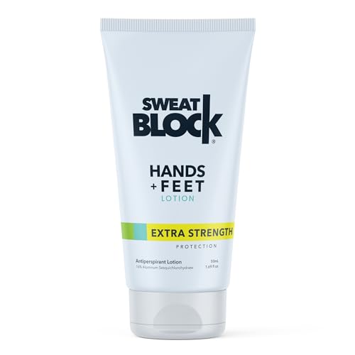 SweatBlock Antiperspirant Lotion For Hands & Feet, Proven To Reduce Excessive Sweating, Reduce Hand & Foot Sweat & Smelly Feet, Safe Effective, FDA Compliant Anti Sweat Lotion For Women & Men 50 ml