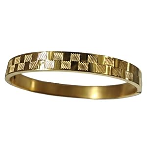 CAUGHTIN4K Bracelets for Men Square Dotted Carved Chess Design | Anti Tarnish Stainless Steel | Golden Kada for Men | Water and Rust Resistant | Gift 5 31iLjfHTU L. SL500 . SS300