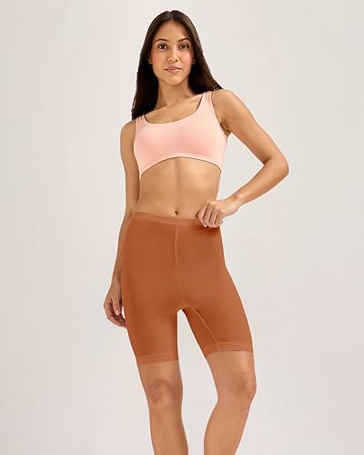 Image of URBAN ADVENTURE High Coverage Premium Cotton Spandex Mid Waist Elastane Stretch Shorties - Gym -Cycling Shorts /Tights for Women