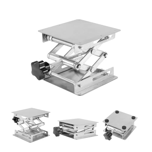 Image of Scissor Lift 6 x 6 Inch - Stainless Steel Lab Scissor Jack with Expandable Lift Height Range from 75mm to 260mm for Support Weight 10KG