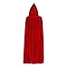 BALENNZ Cape Cloak with Hood Unisex Adult Vampire Witch Cape Hooded Robe Halloween Costume Christmas Cosplay Red Cloak,M