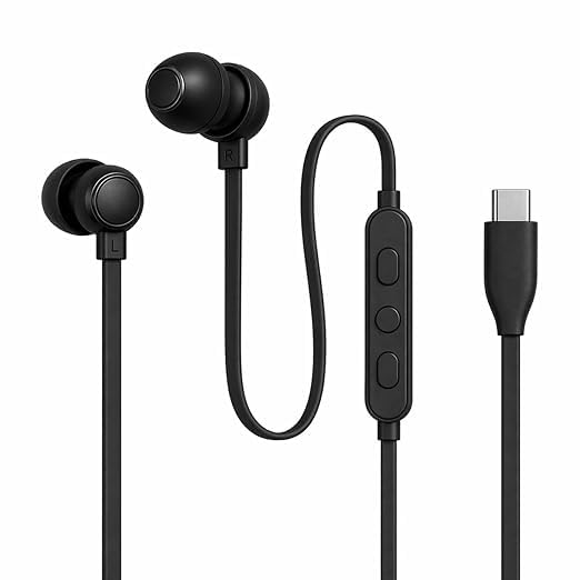 Original Type C Earphone for JBL Tune 305 C, Hi-Res Audio with DAC, 3-Button EQ Remote with Mic, Tangle-Free Compatible with USB-C Devices - Black-picture-36