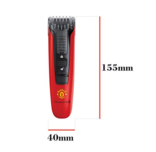 Image of Remington MB4128 Beard Boss Beard Trimmer Manchester United Edition | Cordless, EDGE Styler & Adjustable Comb with 9 Length Settings, Up to 40 minute Runtime | 3 Year Guarantee (Black & Red)