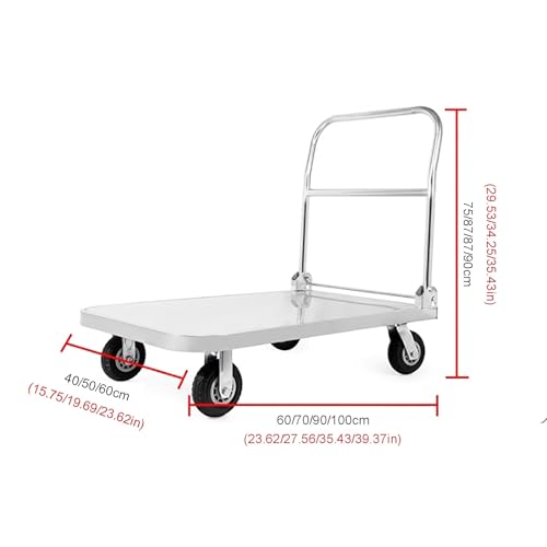 Carretilla plegable plataforma 100x60x90cm acero inoxidable miniatura 2