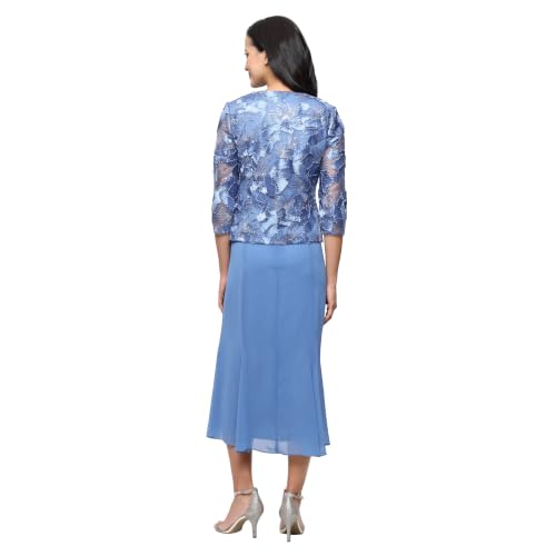 Image of Alex Evenings Women's Tea Length Jacket Dress, Perfect for Weddings, Formal Events (Petite and Regular Sizes)