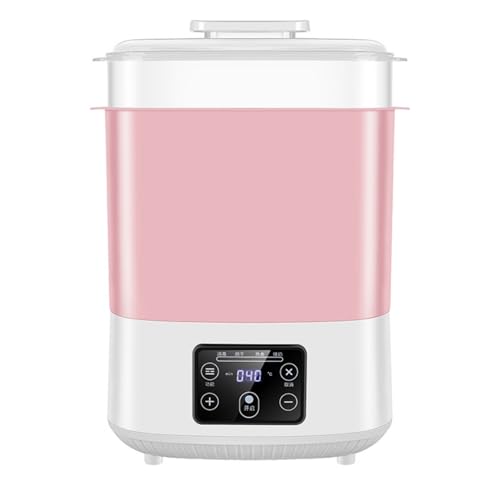 Geyaziu 哺乳瓶乾燥機 ミルクウォーマー 乾燥 除菌 スチーム除菌 哺乳瓶洗い 保管ケース 低ノイズ自動電源オフ おしゃぶり PP ボトル滅菌器 ミルクウォーマー 持ち運び タッチパネル搭載 持ち運び便利 (ホワイト) (ピンク)