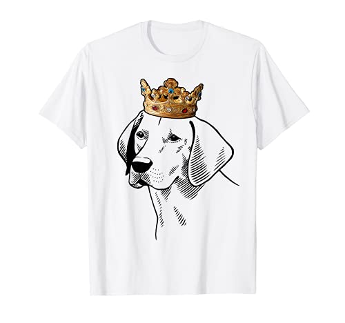 Harrier Dog Wearing Crown T-Shirt, White