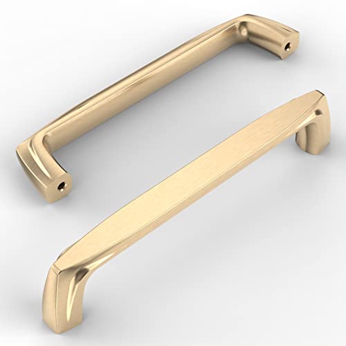 Amerdeco 10 Stück Möbelgriffe Zinklegierung Gold Schrankgriffe Küchengriffe 128mm Lochabstand Schubladen Griffe Schubladengriffe Griffe für Küchenschränke Kleiderschrank UK0027 Cover