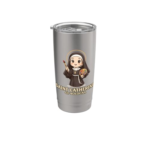 Diseño vintage inspirado en el arte de Santa Catalina de Bolonia Vaso térmico de acero inoxidable de doble pared