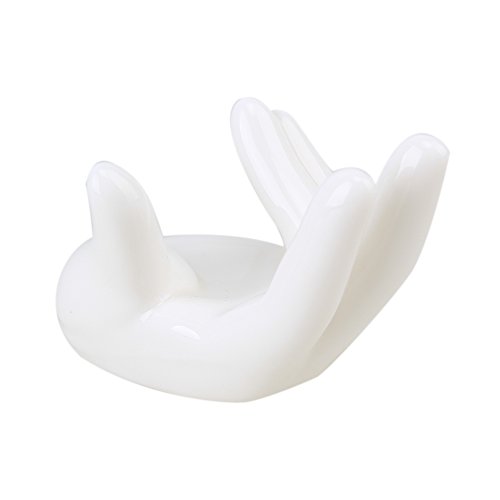 yibuy weiß Porzellan Ocarina Display Zubehör Ocarina Keramik Hand stehen für Musikliebhaber