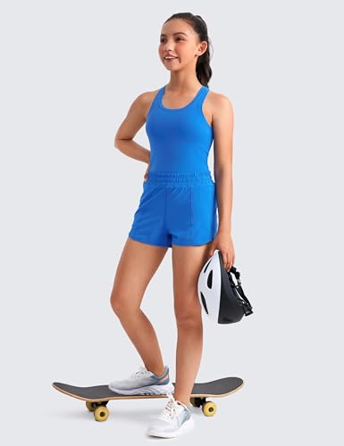 Image of CRZ YOGA Girls Butterluxe Racerback Tank Top | Dance, Extremely Soft, Tight Fit, Waist Length, Scoop Neck, Athletic, Sleeveless Shirts for Teen