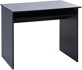 HOMCOM Computer Writing Desk with Storage Compartment Workstation Learning Center for Home Office 90W x 50D(cm) - Black