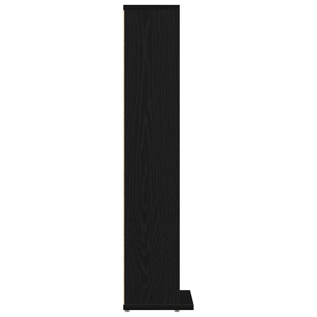 Estantería para CDs Madera contrachapada Roble Negro 21x20x88cm, Mobiliario Armarios y Almacenamiento Almacenamiento para CD y DVD, Negro, 6.3kg