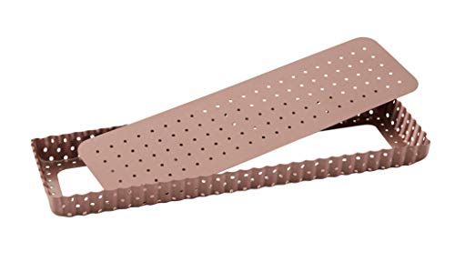 Wiltshire Perforated Rectangle Tart Pan, 26.5 x 11 cm Diameter, Rose Gold