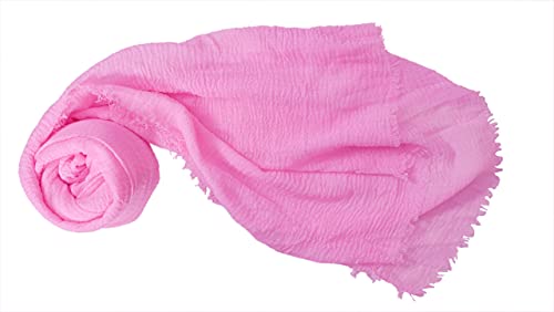 Image of Iba & Isba Women's Plain Crinkled Scarves, Stoles, Hijab (76 x 36 inch)