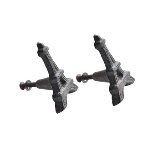 QUMIIRITY 2pcs Vintage Door Handle Set Cast Iron Knob Indoor Rustic Barn Door Licking Handle