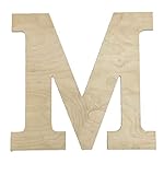Unfinished Wood, Paint Me Designs, Big Bold Letter M, 22in Tall