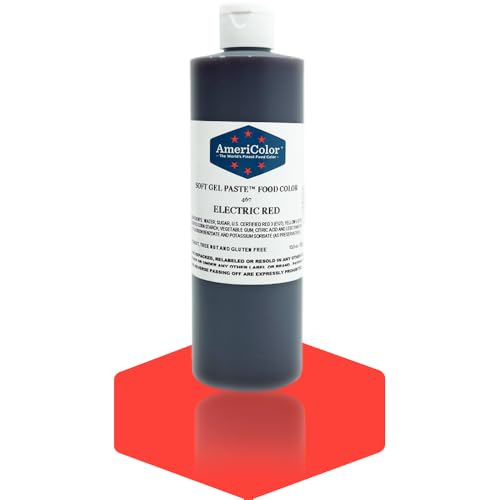 AmeriColor, Electric Red, 13.5 Ounce Bottle, Soft Gel Paste Food Color