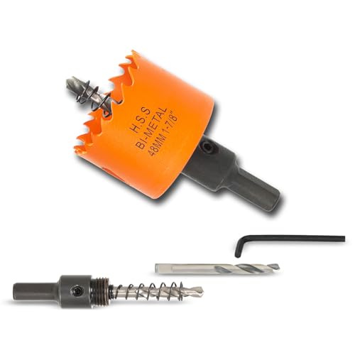 1-7/8 inch Hole Saw for Wood, Metal, Plastic &amp; Drywall, with Arbor