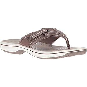 CLARKS Women’s Brinkley Jazz Hanging Flip Flop Sandal Pewter Synthetic 7 M US