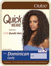 (4) - DOMINICAN CURLY BUNDLE HAIR (4 Medium Brown) - Outre Batik Quick Weave Synthetic Half Wig