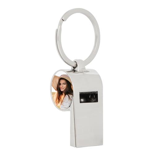 Llavero silbato personalizado con foto en aleación