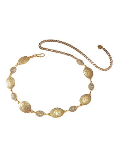 Floerns Women's Bohemian Vintage Metal Concho Belt Western Chain Belts Concert Outfit