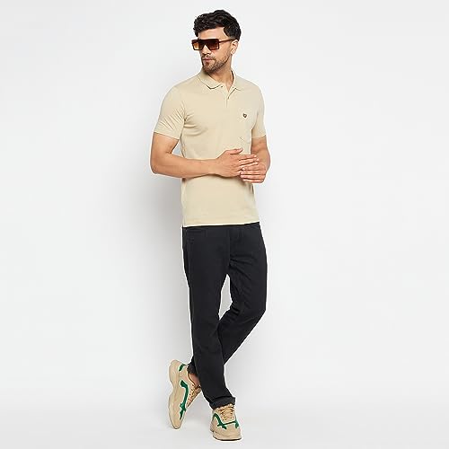 Image of Duke Stardust Men Polo Neck Half Sleeve Cotton T-Shirt (SD49 Sand XL)
