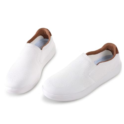 Image of konhill Mens Slip On Loafers Sneakers - Casual Knit Walking Shoes for Men, Lightweight Breathable Memory Foam Boat Shoes, Comfortable Slip-On Driving Loafers for Work Travel Beach